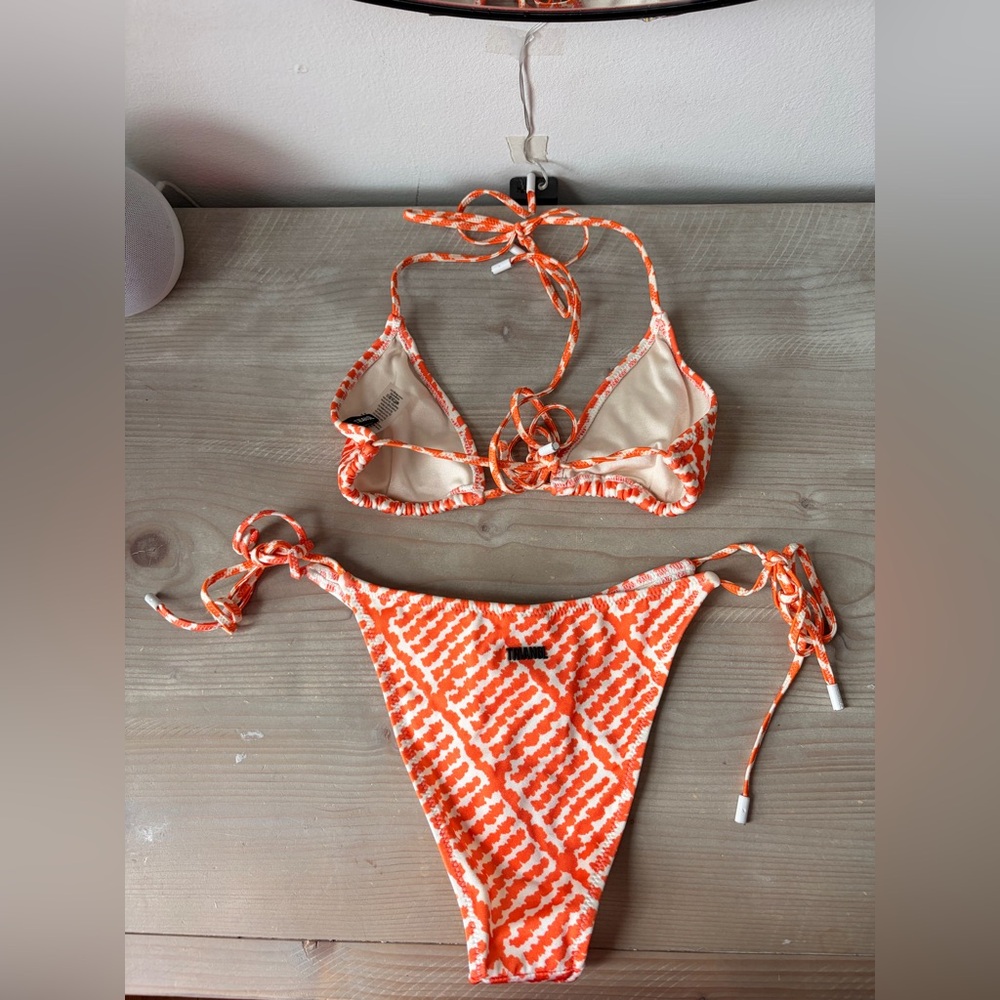 Triangl Swimwear Orange and White Bikini **reserved for lola_sheff